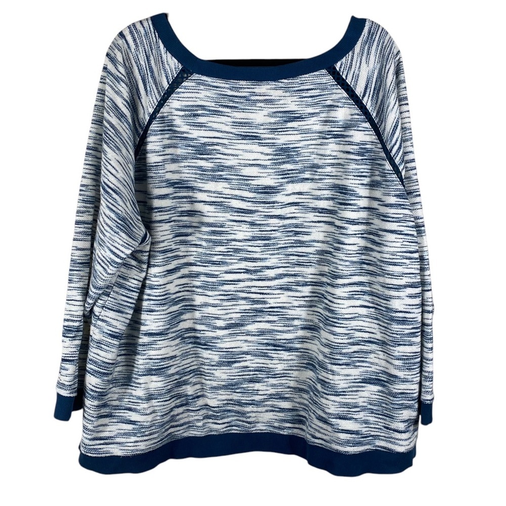 Mod Cloth Teal and Cream Pull over Top Scoop Neck Sz 3X